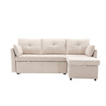 United We Win Furniture, Modular L Shaped Sofa, Modular Long Sofa With Reversible Chaise Lounge, Sofa Bed, Sleeper Sofa, Modular Sofa Combination With Storage Seats. Beige Chenille 3 Seat