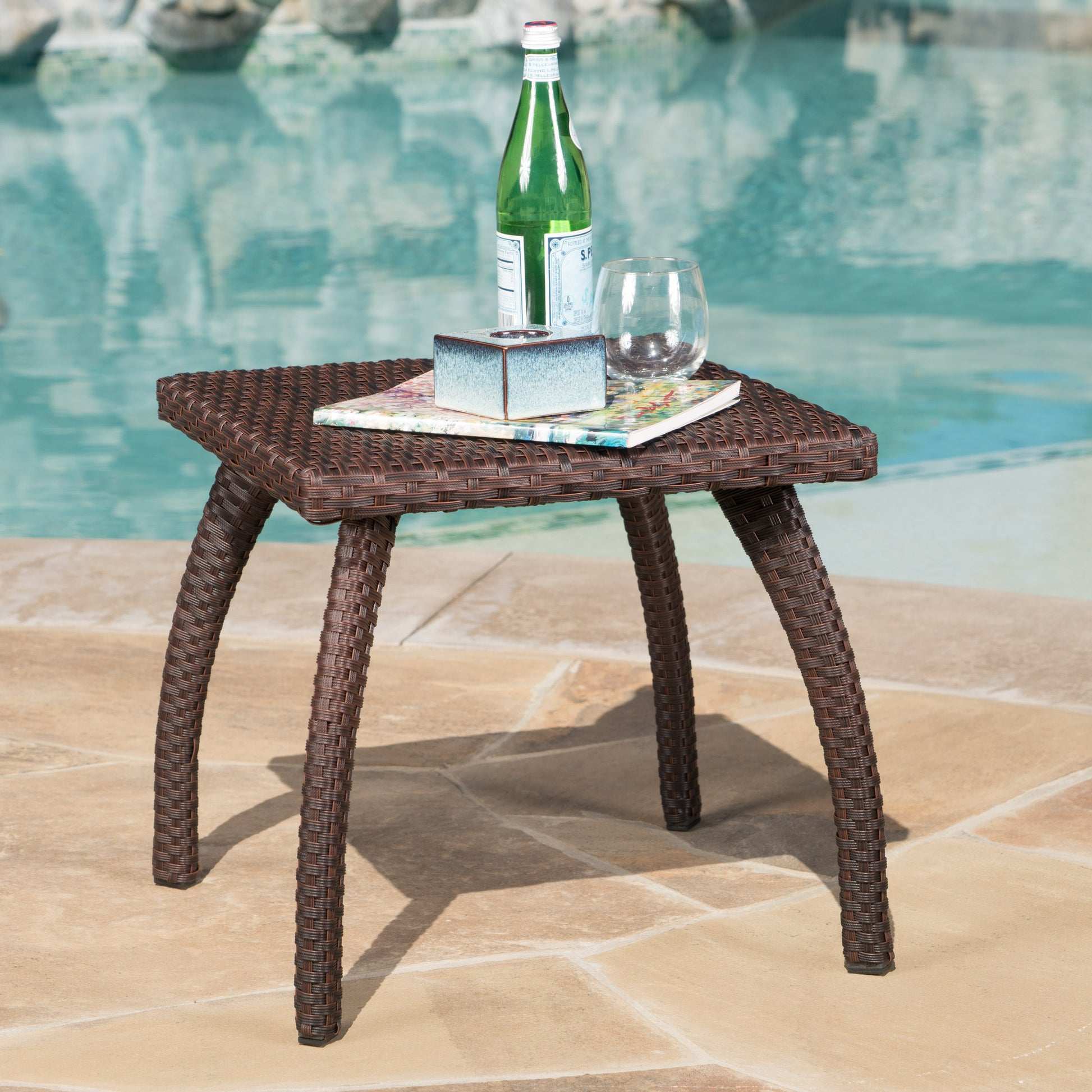 Honolulu Brown Side Table Brown Rattan