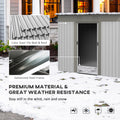 Outsunny 7' X 4' Metal Lean To Garden Shed, Outdoor Storage Shed, Garden Tool House With Double Sliding Doors, 2 Air Vents For Backyard, Patio, Lawn, Silver Silver Steel