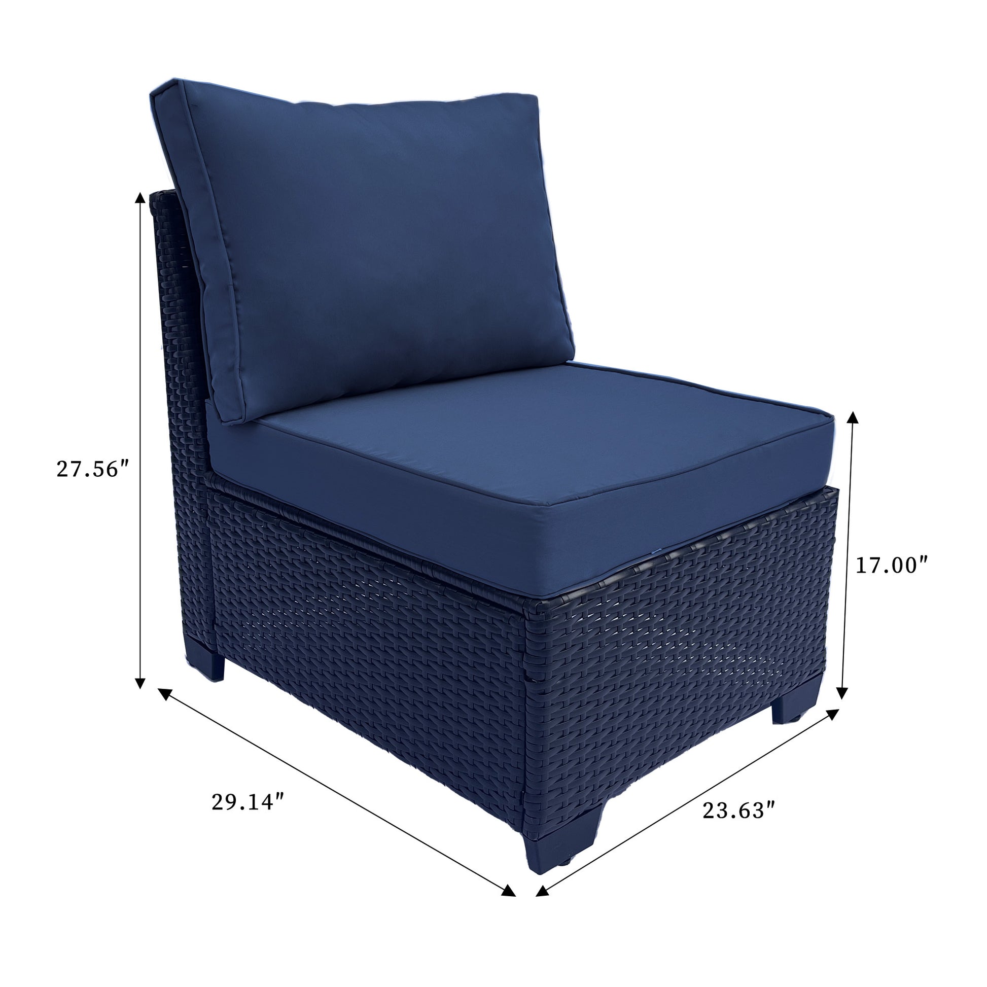 Outdoor Garden Patio Furniture 7 Piece Pe Rattan Wicker Cushioned Sofa Sets And Coffee Table, Patio Furniture Set Outdoor Couch Outdoor Couch Patio Furniture Outdoor Sofa Patio Couch Yes Complete Patio Set Dark Coffee Blue Seats 6 Weather Resistant Frame