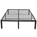 14 Inch Bed Frame Queen Size Heavy Duty Steel Slat Support Metal Platform Queen Bed Frame No Box Spring Needed, Easy Assembly, Black Queen Black Metal