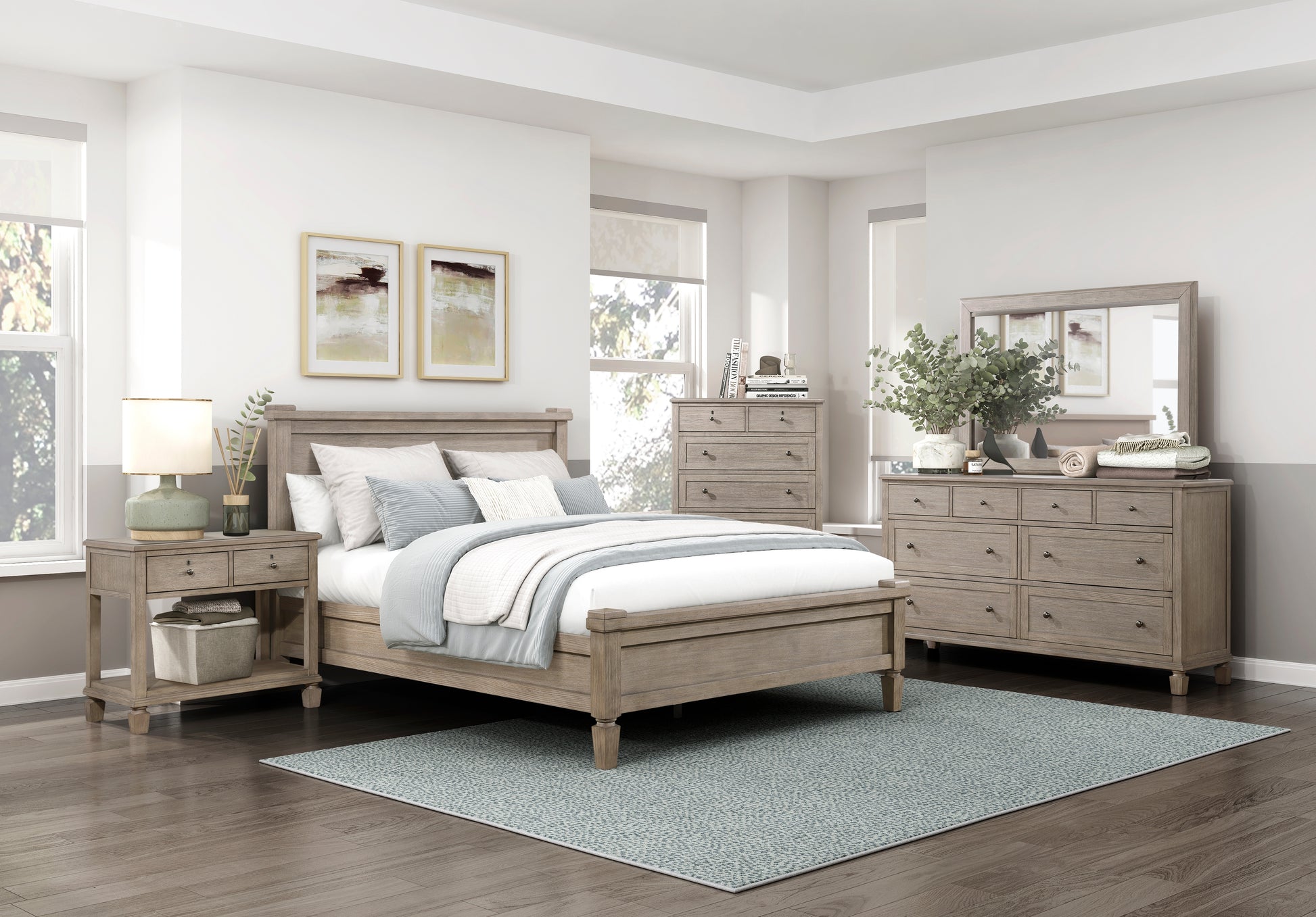 Gray Oak Finish Classic Transitional Bedroom Furniture 1Pc Dresser Of 8 Drawers Wooden Furniture Oak Bedroom Wood