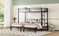 Twin Over Twin & Twin Bunk Beds For 3, Twin Xl Over Twin & Twin Bunk Bed Metal Triple Bunk Bed, Black Twin Xl Black Metal