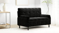 Black 2 Seater Sofa Sleeper With Recline Fuction Black Velvet Metal Primary Living Space Medium Soft Loose Back Pillow Top Arms Foam Fabric Metal 2 Seat