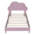 Twin Size Upholstered Cloud Shape Bed ,Velvet Platform Bed With Headboard,No Box Spring Needed,Pink Twin Pink Velvet
