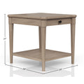 Sand Finished End Table With Storage Drawer Sand Solid Wood Mdf