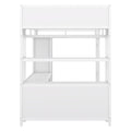 Metal Loft Bed With Wardrobe And L Shaped Desk, Full Size Loft Bed With Storage Cubes And Shelves, Heavy Duty Loft Bed For Kids Teens Adults, White Pre Sale Date: August 10Th Full Off White Metal