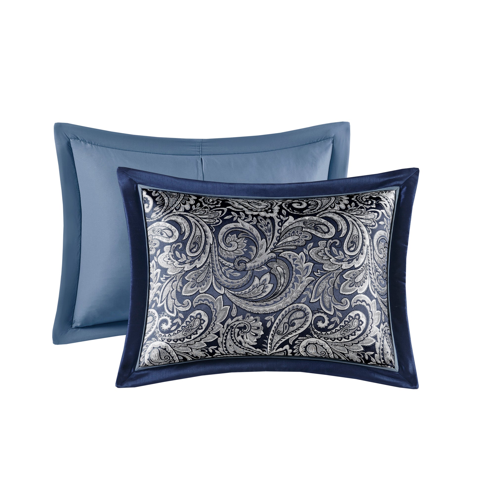 12 Piece Comforter Set With Cotton Bed Sheets Navy Cal King California King Navy Polyester