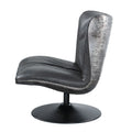 Piotr Accent Chair W Swivel, Black Top Grain Leather Ac02581 Black Wood
