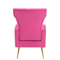 Velvet Accent Chair, Wingback Arm Chair With Gold Legs, Upholstered Single Sofa For Living Room Bedroom Rose Red Velvet 1 Seat
