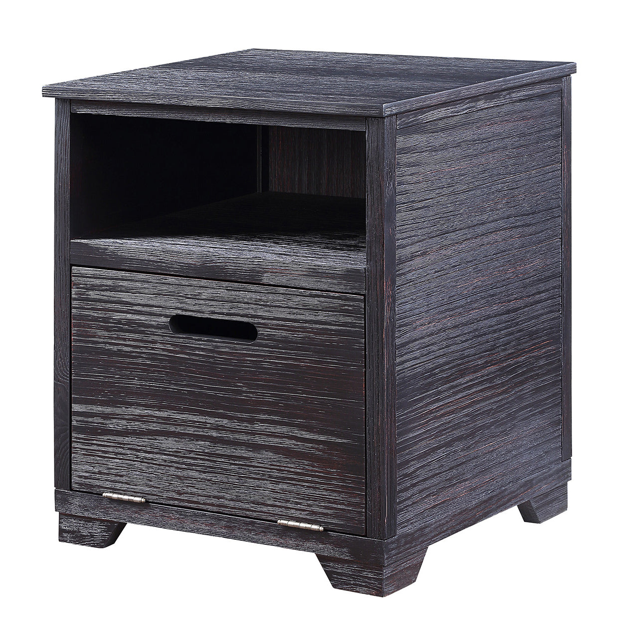 Antique Black End Table With Drop Down Door Antique Black Wood