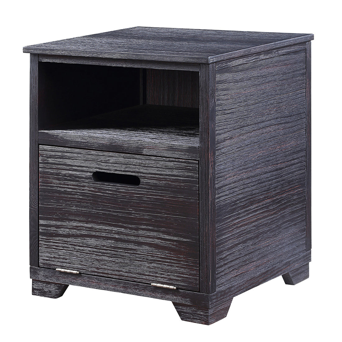 Antique Black End Table With Drop Down Door Antique Black Wood