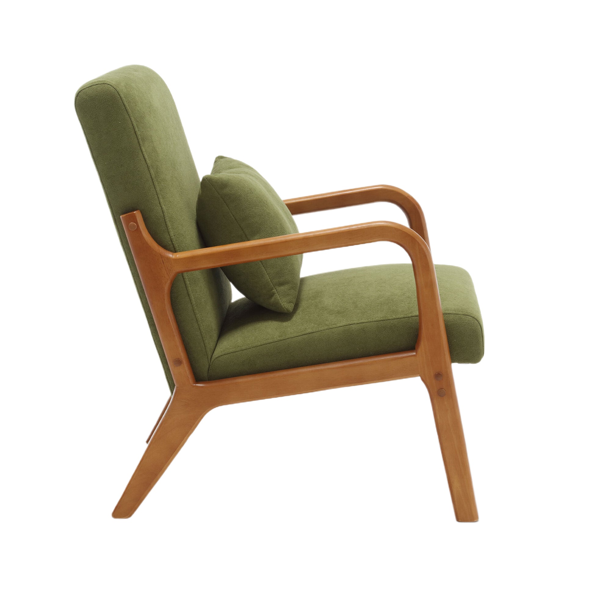 Coolmore Modern Accent Chair, Solid Wood Padding Lounge Armchairs With One Pillow For Living Room, Bedroom, Guest Room Green Green Rubberwood Foam Velvet