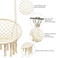 Hanging Macrame Hammock Chair With Handwoven Cotton Backrest Natural Cotton