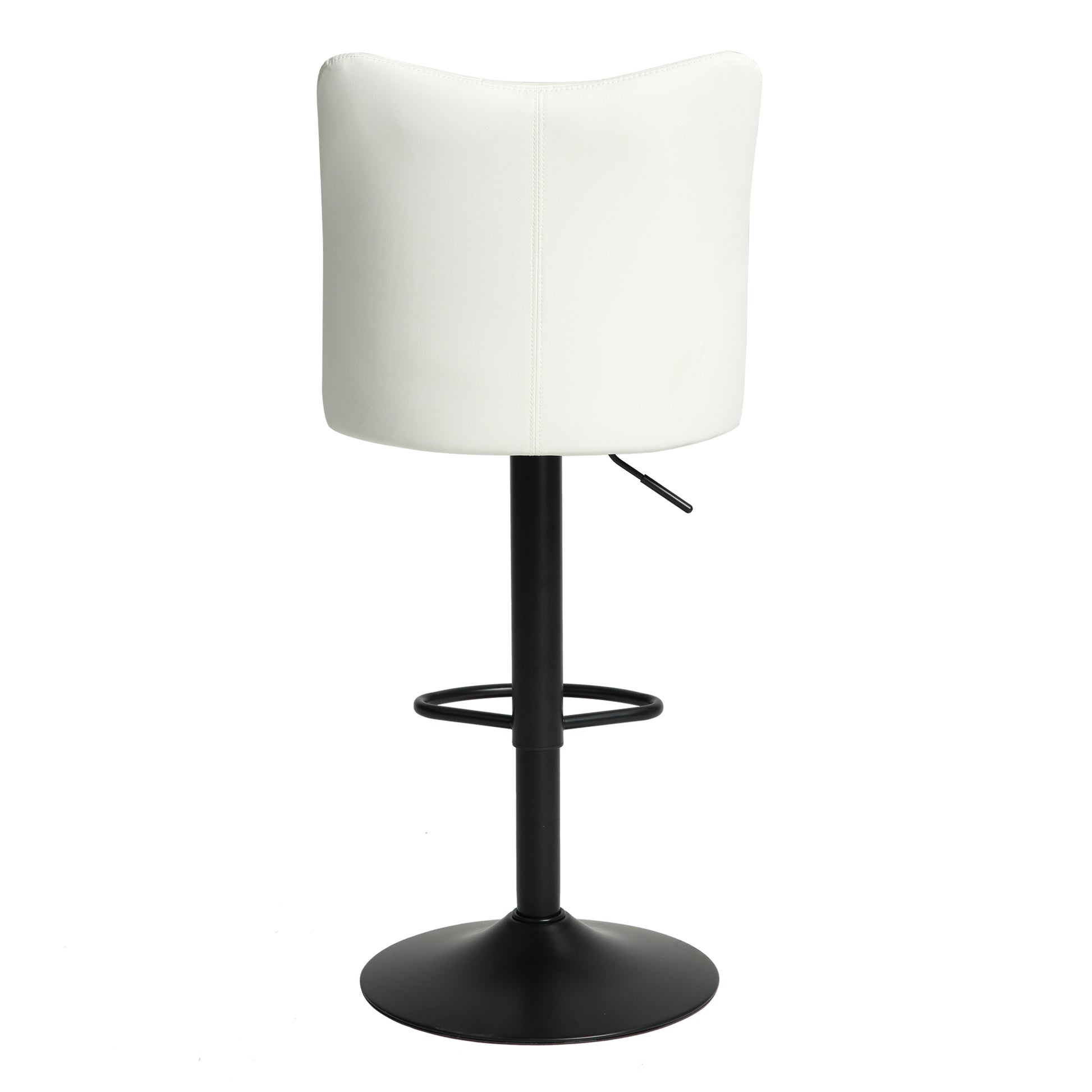 Swivel Bar Stools Set Of 2,Height Adjustable Counter Stool,Modern Armless Faux Leather Barstool Chairs With Backs For Kitchen Island White Leather