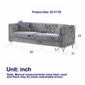 Chenille Pull Buckle Design Sofa For Living Room,Buttons Tufted With Copper Nail Decoration Armrest, Modern Couch Upholstered Button And Metal Legs Beige Foam Chenille 5 Seat