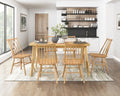 Chic Curved Backrest Side Chairs Set Of 2 Natural Oak Finish Windsor Dining Chairs Wooden Furniture Oak Dining Room Side Chair Wood