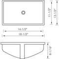 Dax Ceramic Square Single Bowl Undermount Bathroom Basin White Ceramic