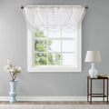 Diamond Sheer Embroidered Waterfall Valance White 38X46