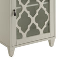 Ceara White Finish Accent Table White Glass,Synthetic Wood