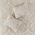 3 Piece Tufted Cotton Chenille Da Comforter Set Taupe Full Queen Full Taupe Polyester