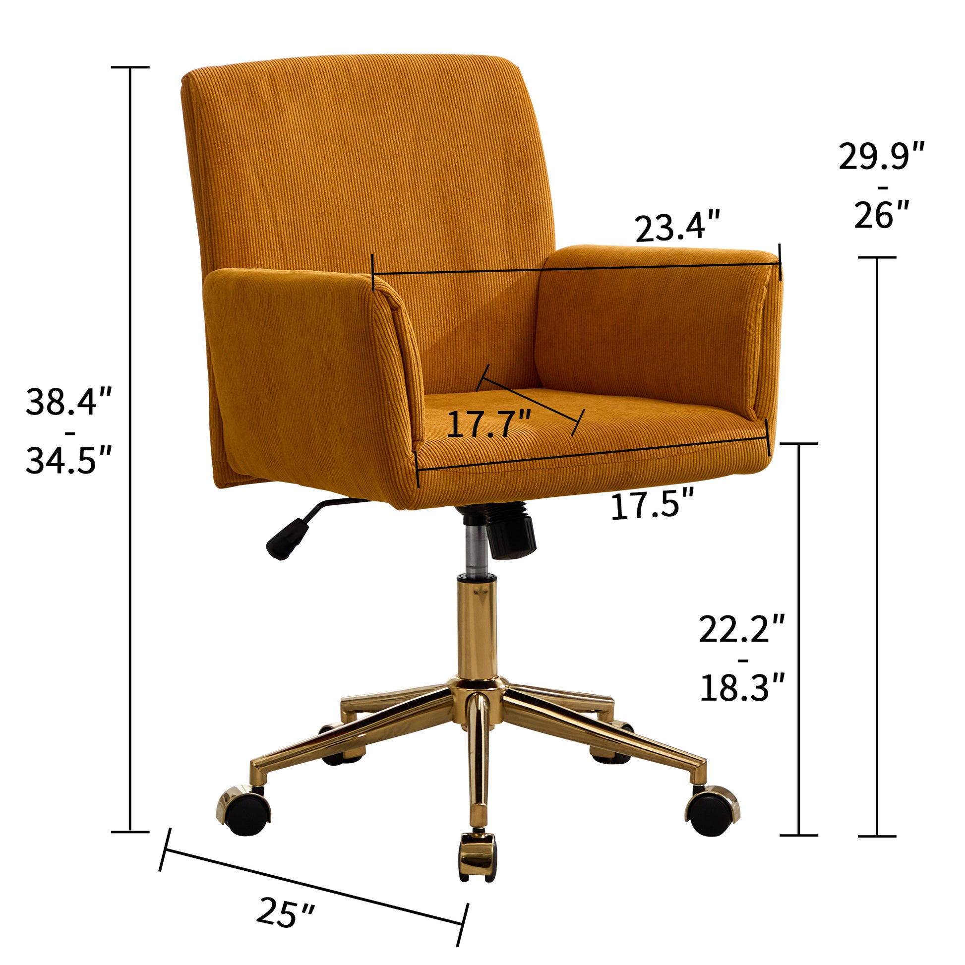 Ts Office Chair Yellow Corduroy