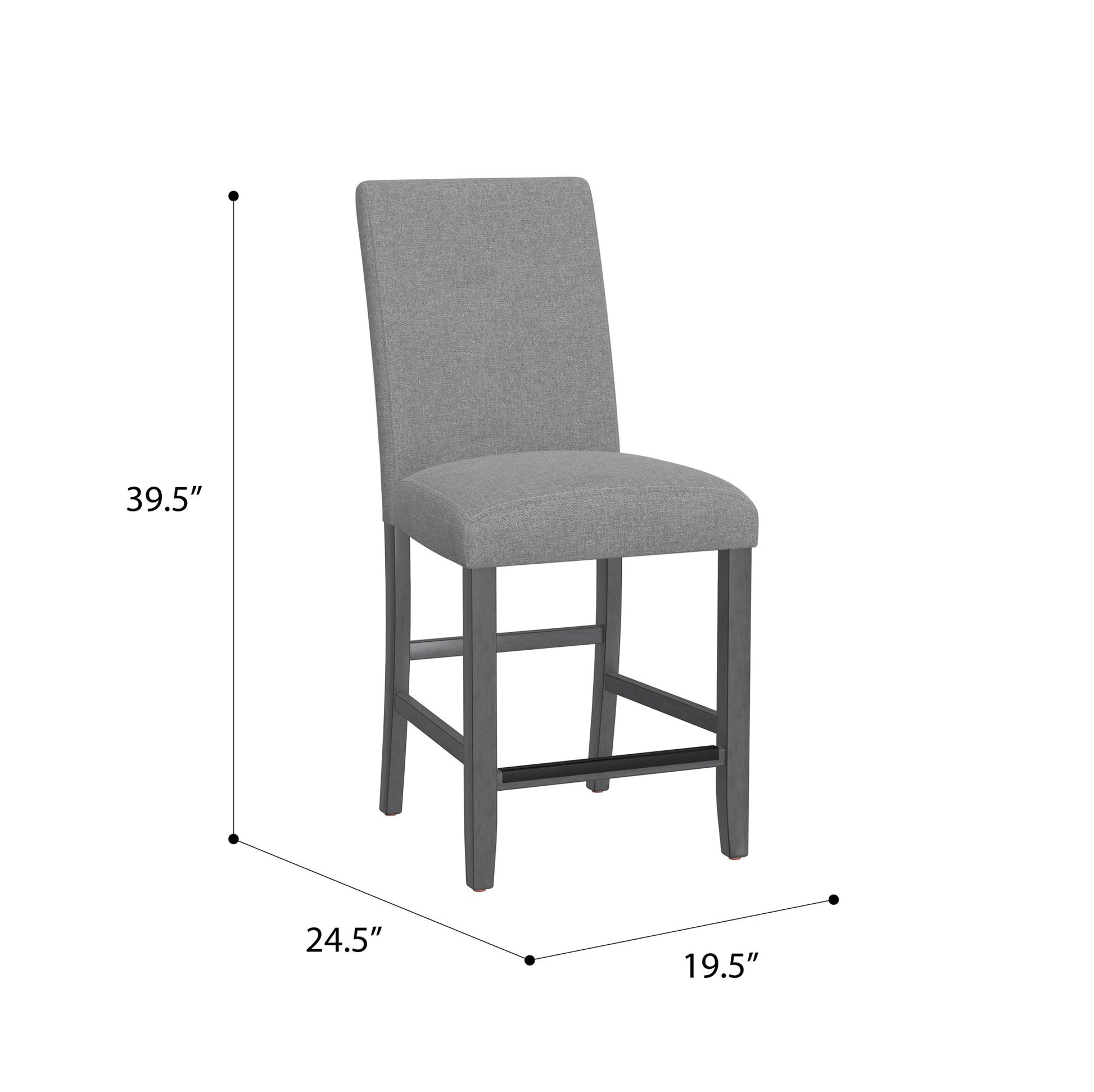 Zeph Gray Upholstered Barstools, Set Of 2 Gray Engineered Wood