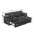 United We Win Furniture, Modular L Shaped Sofa, Modular Long Sofa With Reversible Chaise Lounge, Sofa Bed, Sleeper Sofa, Modular Sofa Combination With Storage Seats. Black Velvet 3 Seat