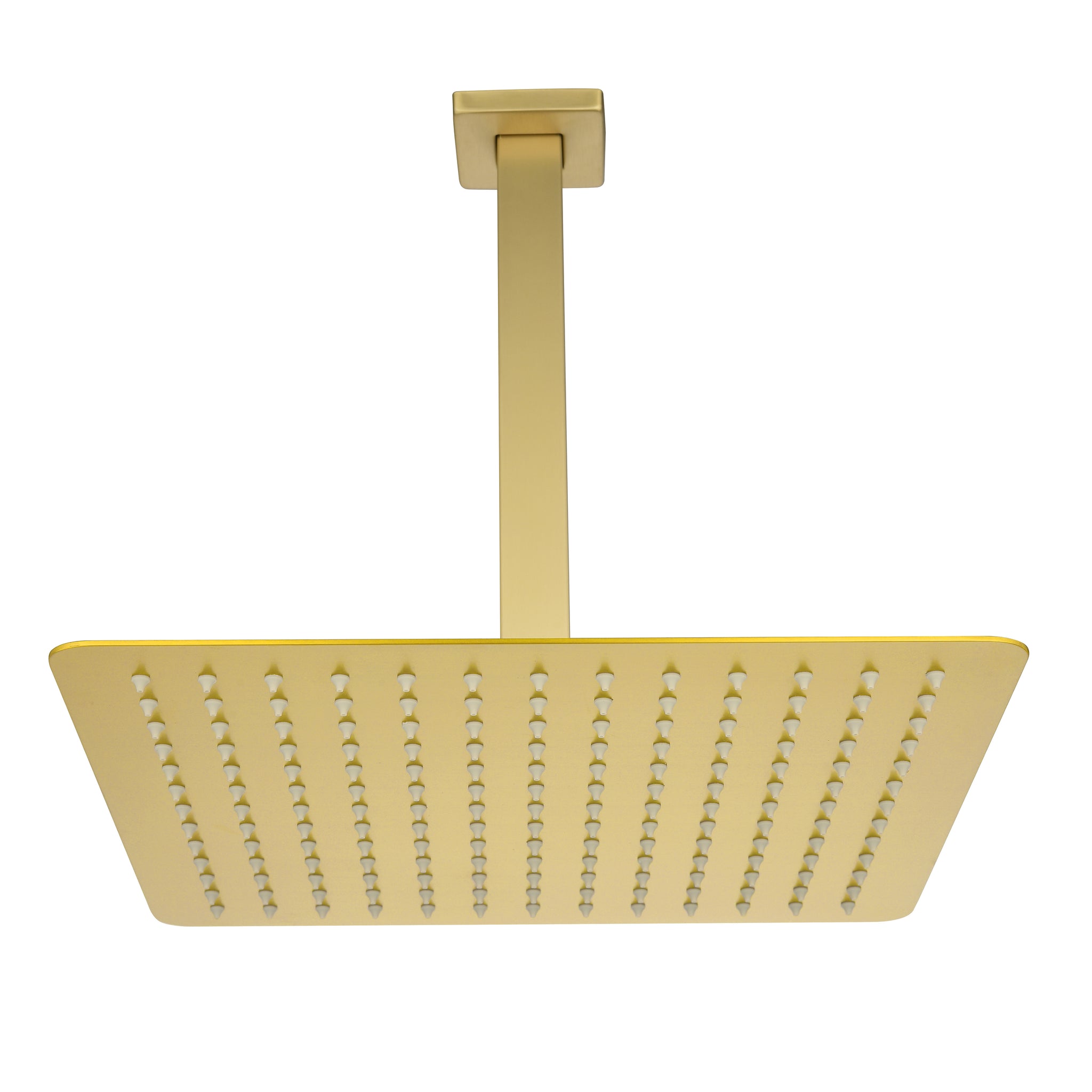 Rain Shower Head High Pressure Rainfall Showerhead Water Saving Brushed Gold Bathroom Stainless Steel