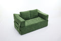 Modern Minimalist Sofa, Fold Out Sofa Bed, Convertible Chair Floor Couch & Sleeping Mattress For Living Room, Bedroom, Apartment, Removable Backrest, Green Green Chenille Soft Vintage Chenille 2 Seat