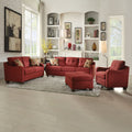 Red Accent Chair With Sloped Arm Red Primary Living Space Modern Wood Fabric