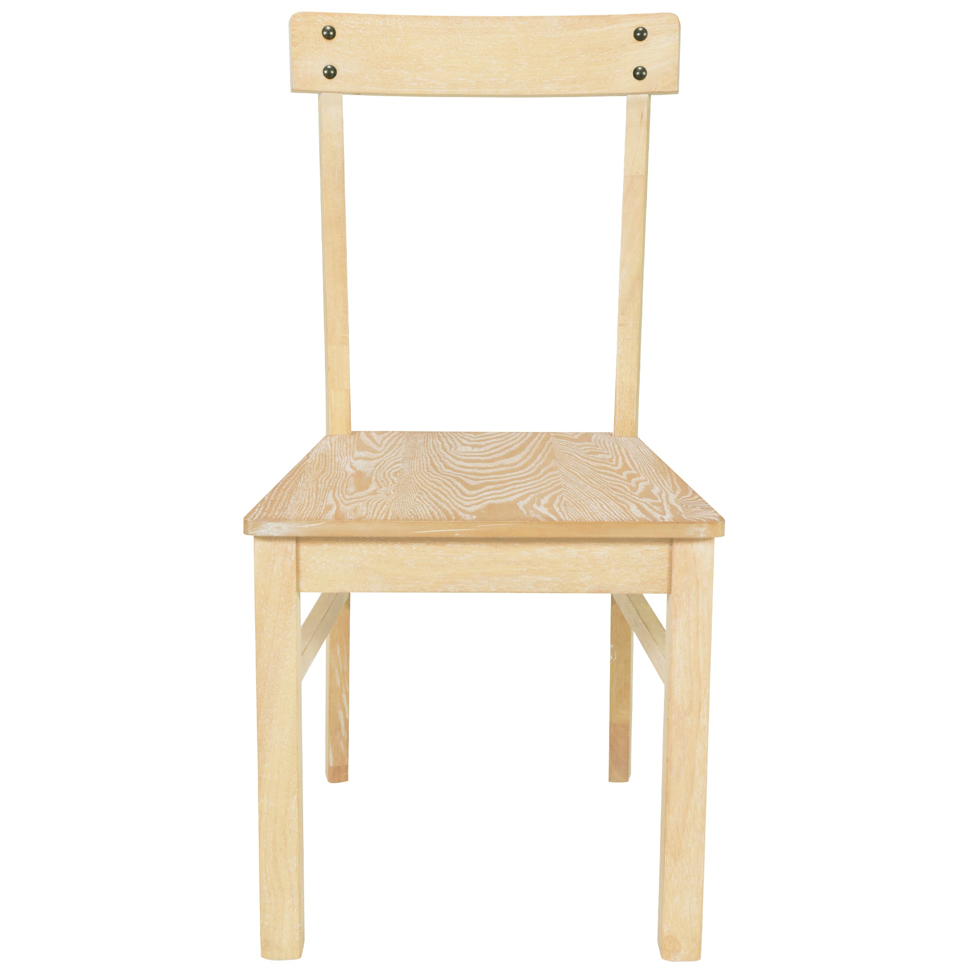 5 Piece Rustic Round Pedestal Extendable Dining Table Set With 15.7" Removable Leaf And Simple Dining Chirs For Small Places, Natural Wood Dining Room Extendable Rubberwood Oval Dining Table With Chair Wood Wood Natural Seats 4 Removable Leaf Farmhouse