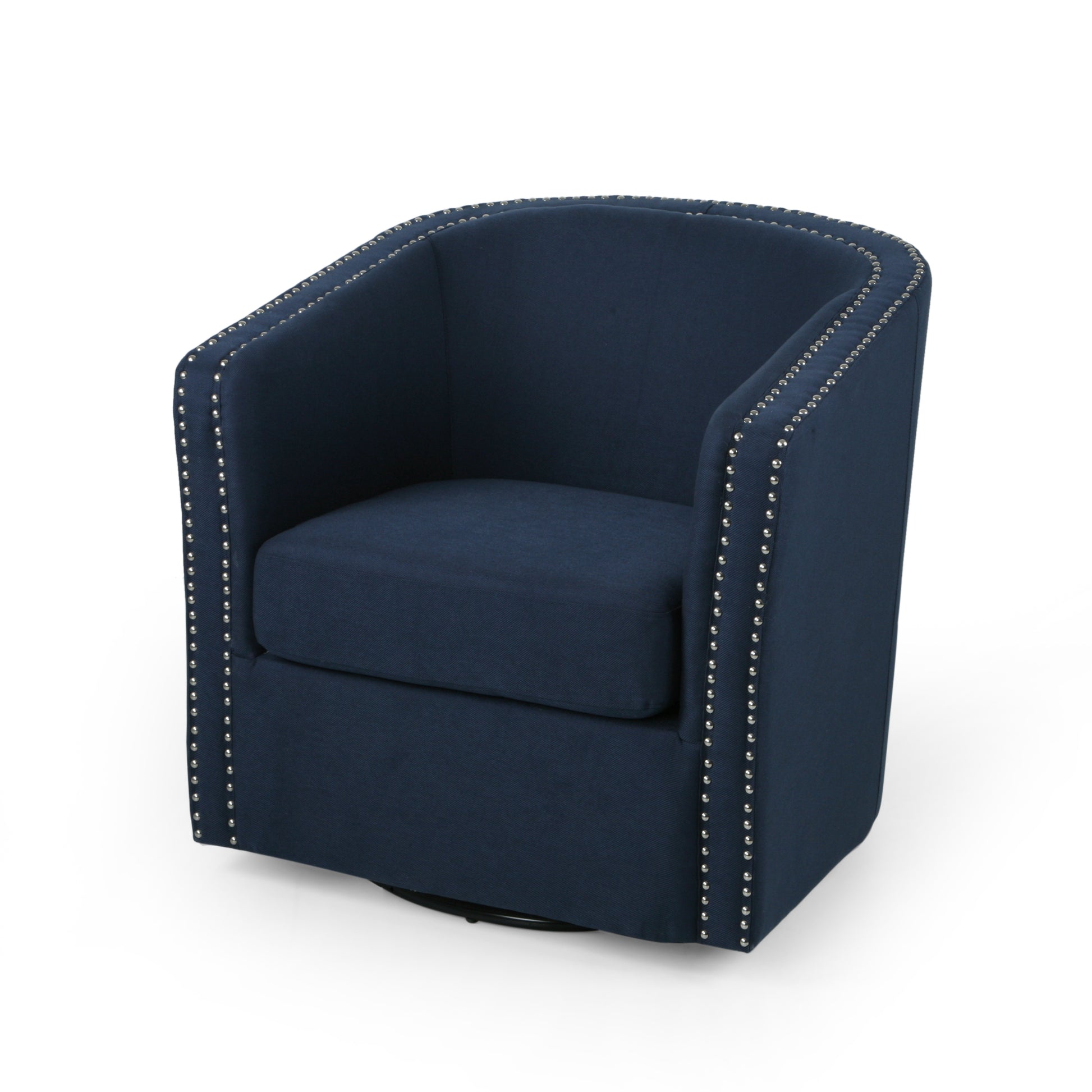 Swivel Chair Blue Fabric