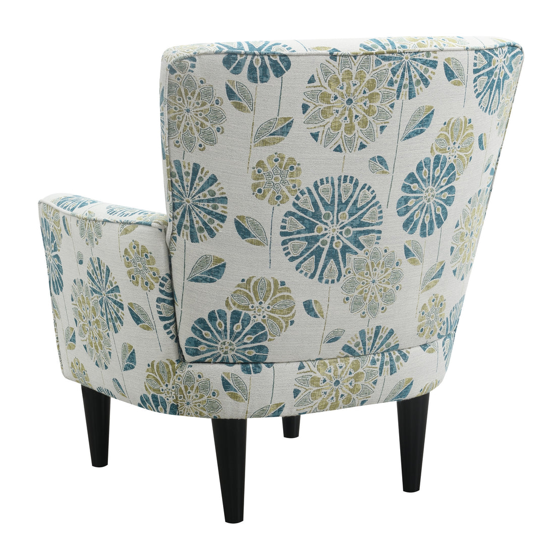 Flora Blue Floral Accent Chair Blue Foam Engineered Wood