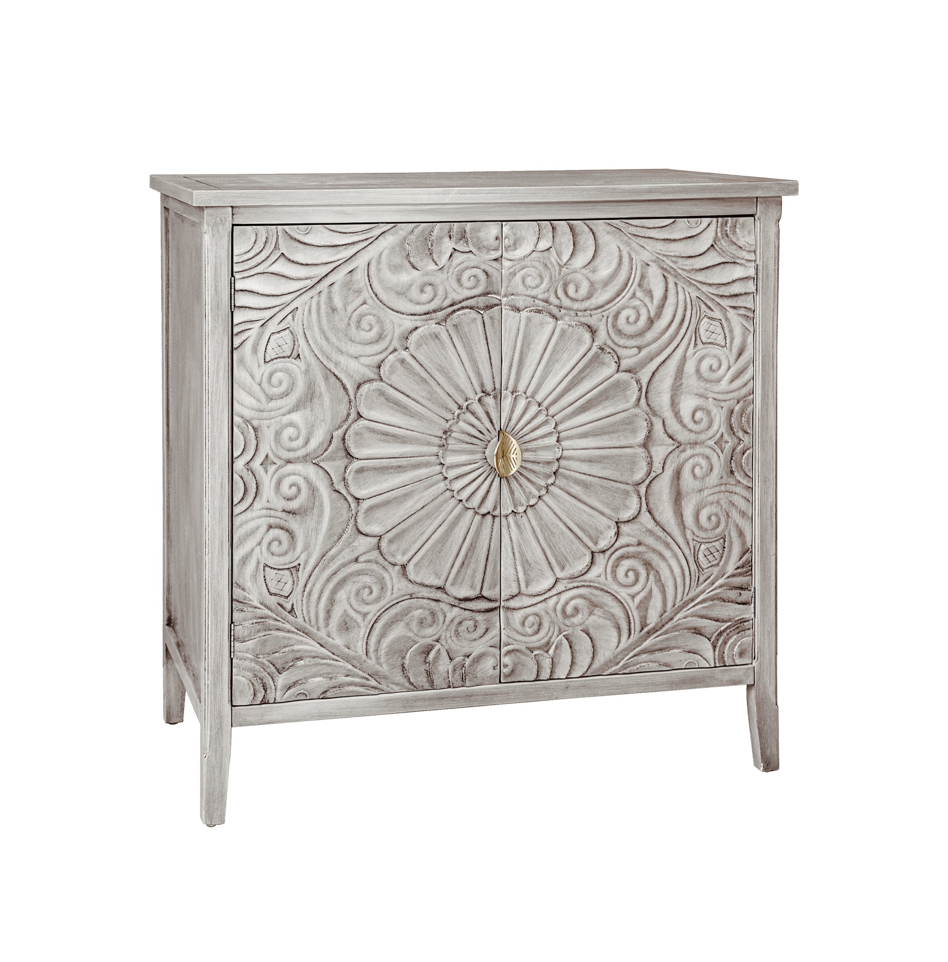 2 Door Cabinet, American Furniture, Suitable For Bedroom, Living Room, Study Light Grey Mdf