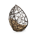 Marlin Hanging Egg Chair Basket Brown Pe Rattan Iron Waterproof Fabric