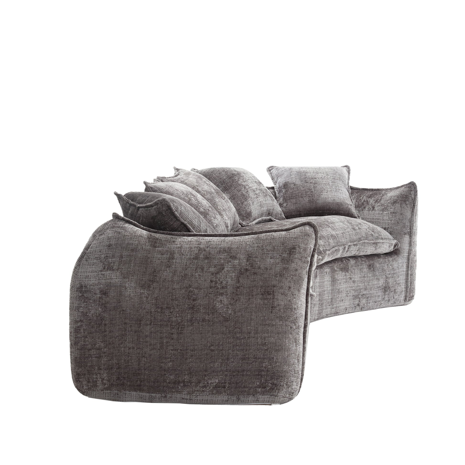 Modular Sectional Sofa, U Shaped Couch With Sofa For Five & Pillows, Modern Minimalist Chenille Fabric Large Comfy Cloud Sofas, Living Room Furniture Sets Gray Chenille 5 Seat