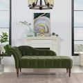 Samuel Tufted Roll Arm Chaise Lounge, Olive Green Performance Velvet Olive Green Foam Velvet