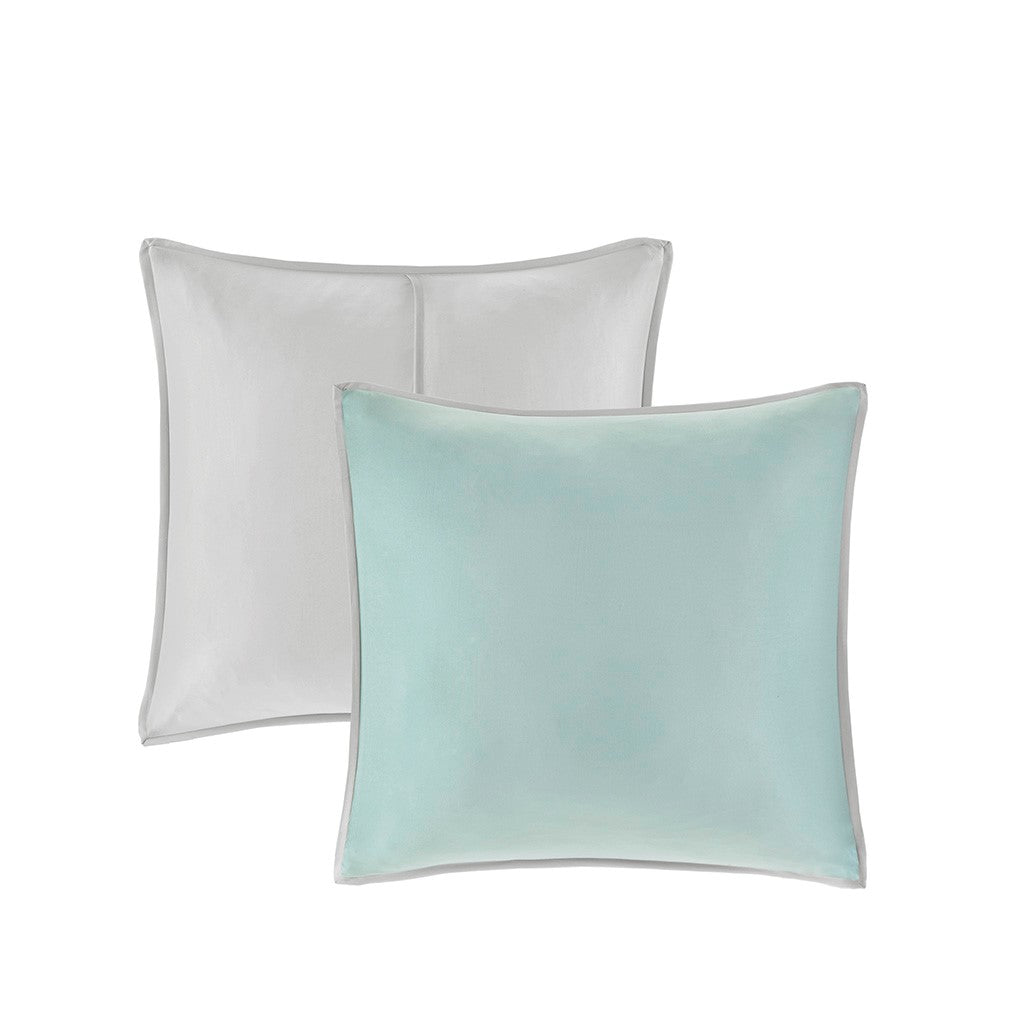 8 Piece Comforter Set Seafoam Grey Queen Queen Multicolor Polyester