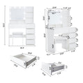 Vanity, Makeup Vanity Desk Set With Mirror & Light, Dressing Table Storage Lots With Power Strip, 3 Lighting Modes With Adjustable Brightness, 37 Inches White With Stool White Drawer 4 Drawers Bedroom Extra Deep Drawers Modern 2 Or Less Mirror Included