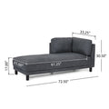 Chaise Lounge Charcoal Fabric