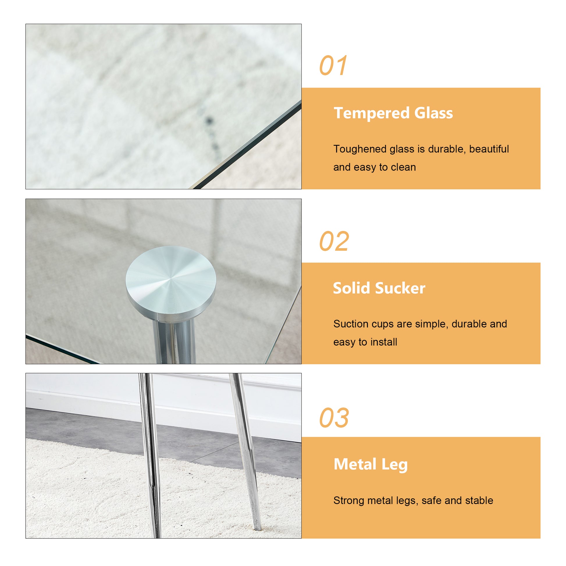 Table And Chair Set.Rectangular Dining Table With Tempered Glass Tabletop And Silver Plating Metal Legs.Paired With 6 Checkered Armless High Back White Chairs With Electroplated Metal Legs. White Seats 6 Glass Metal