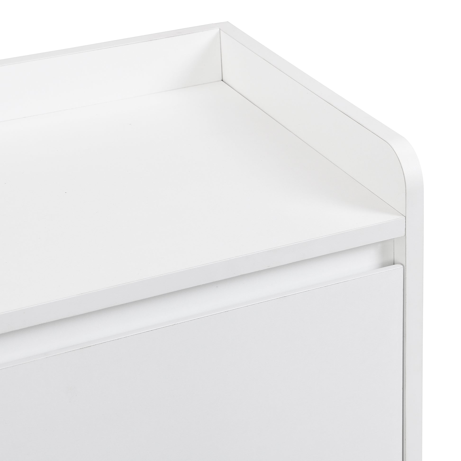 Sleek And Contemporary Shoe Cabinet With Adjustable Shelves, Minimalist Home Organizer With Solid Wood Legs, Storage Sideboard For Entryway, Living Room, White White Primary Living Space Particle Board