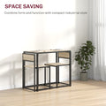 Homcom 3 Piece Industrial Dining Table Set For 2, Kitchen Table And Chairs, Dining Room Sets For Small Spaces, Oak Oak Mdf