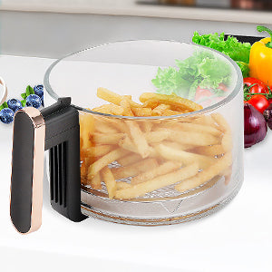 Air Fryer, Large 5 Quart Capacity, Air Fry, Roast, Broil, Bake, Reheat, Keep Warm, Pizza, Dehydrate White Aluminum,Plastic,Stainless Steel