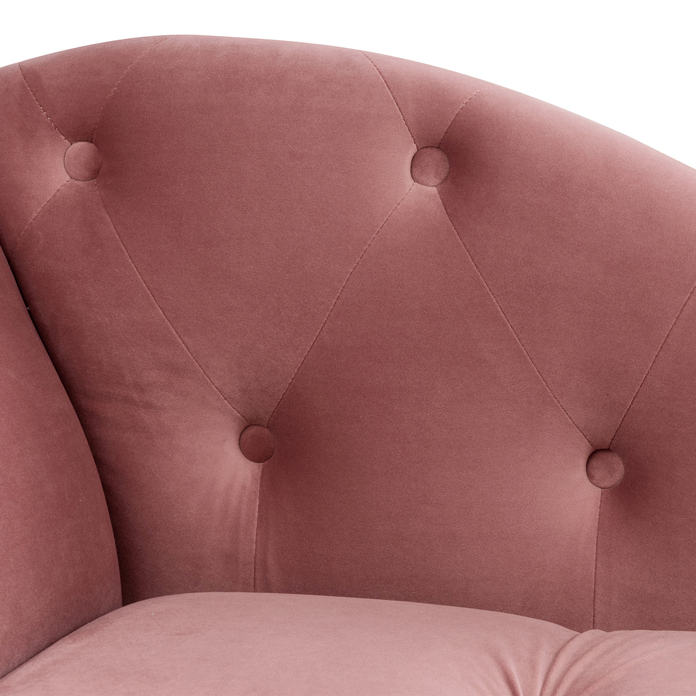 Samuel Tufted Roll Arm Chaise Lounge, Ash Rose Pink Velvet Pink Foam Velvet