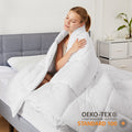 Bedding Polyester Comforter Duvet Insert, Quilted Comforter With Corner Tabs, Box Stitched Alternative Comforter With Ultra Soft Fiber Material, All Season Comforter Insert White Bedroom American Traditional Polyester Polyester