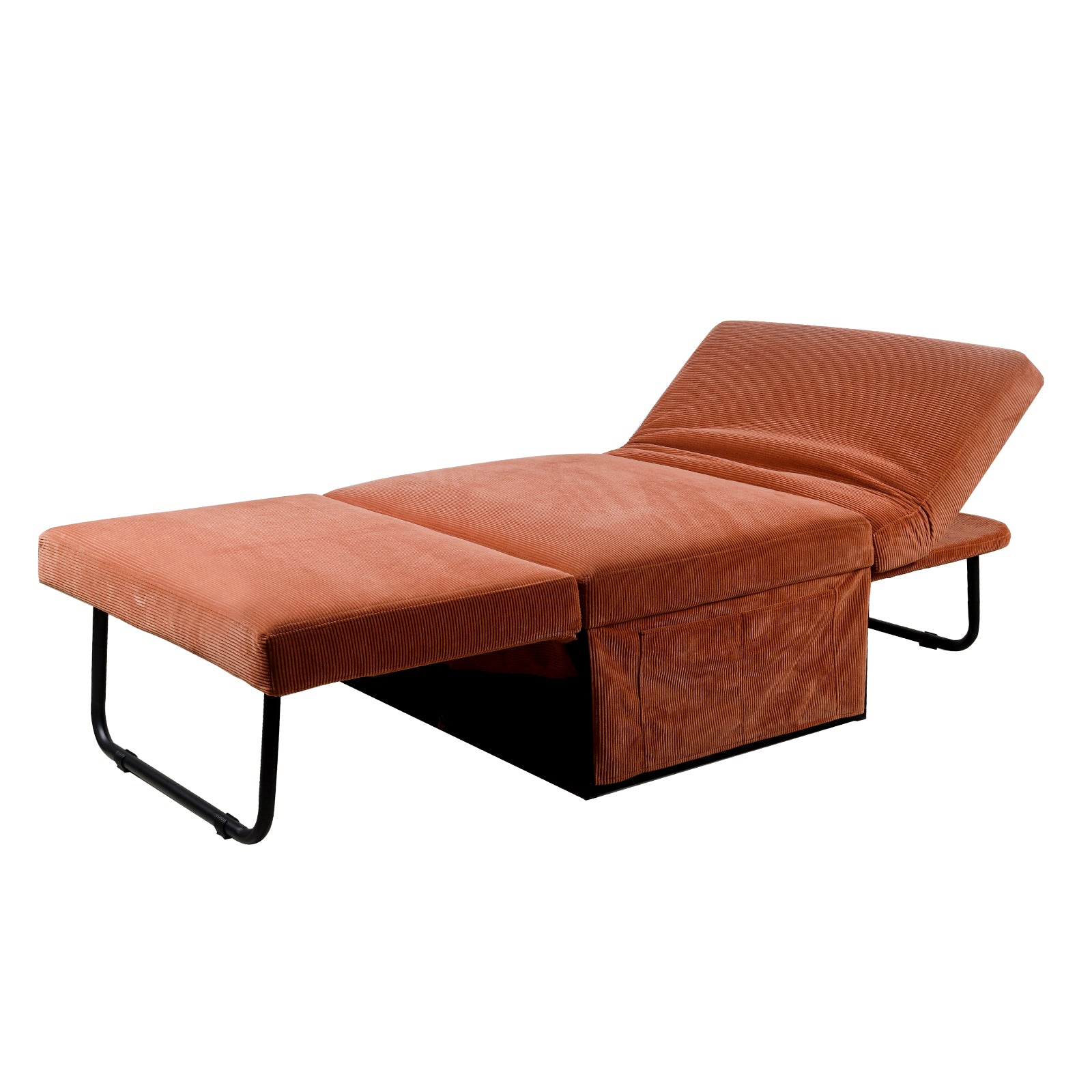 Modern Corduroy Sofa Bed,Couch Chair,Sleeper Bed,Small Lounge Sofa W Reclining Backrest,Furniture For Living Room,Bedroom,4 In 1 Convertible Sleeper Sofa Bed, Red Brown Full Brown Corduroy