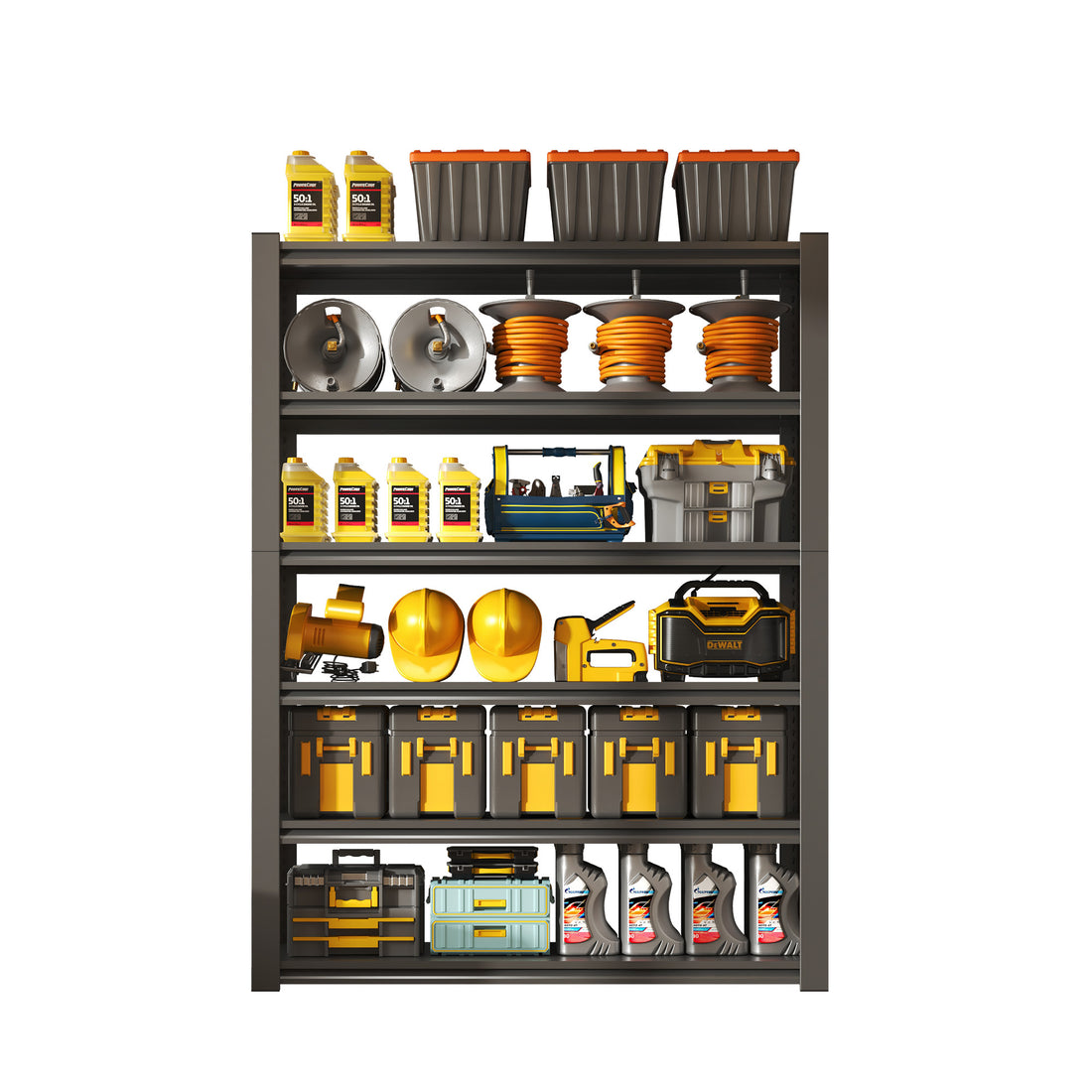 82"H 6 Tier Metal Shelves For Storage Garage Shelving 2400Lbs Heavy Duty Storage Shelves Adjustable Garage Shelf Industrial Shelving Unit Storage Utility Rack,48"W*18"D*82"H,Black 6 Black Gray