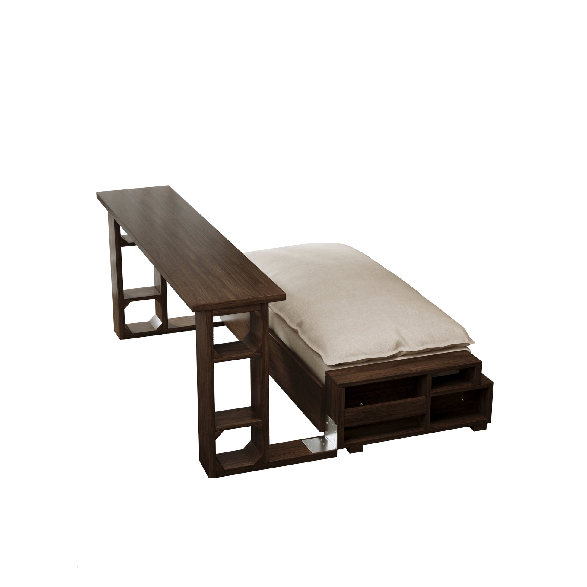 3 In 1 Convertible Sleeper Sofa Bed,Modern Velvet Loveseat Couch With Pull Out Bed,Small Beautiful Seat Futon Sofa Bed With Convertible Office Desk,Beige Beige Metal & Wood 2 Seat